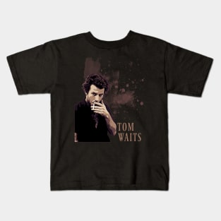 Tom waits // Brown vintage Kids T-Shirt